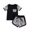 6M-4T Toddler Baby Girl Summer Clothes Set Cool Sequins T-Shirts Tees Tops Short Pants 2PCS Baby Girl Outfit Set (Black, 6-12 Months) view 1