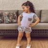 6M-4T Toddler Baby Girl Summer Clothes Set Cool Sequins T-Shirts Tees Tops Short Pants 2PCS Baby Girl Outfit Set (Purple, 6-12 Months) view 3