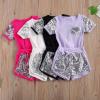 6M-4T Toddler Baby Girl Summer Clothes Set Cool Sequins T-Shirts Tees Tops Short Pants 2PCS Baby Girl Outfit Set (White, 12-18 Months) view 3