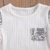 6M-4T Toddler Baby Girl Summer Clothes Set Cool Sequins T-Shirts Tees Tops Short Pants 2PCS Baby Girl Outfit Set (White, 12-18 Months) view 4