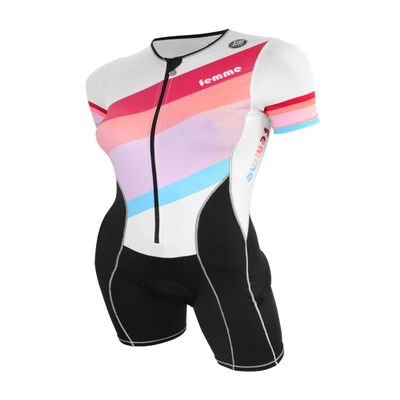 De Soto Femme Sneak-A-Poo Riviera Flisuit - WRTTS3 (Retro Stripe, X-Large)