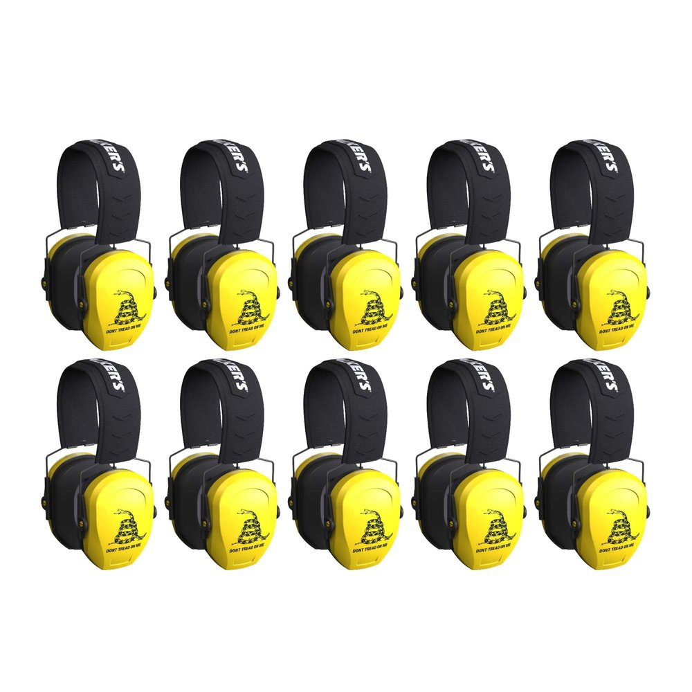 Walker's Razor Slim Passive Earmuffs, Don't Tread On Me (10 Pack) Bundle (10 Items)