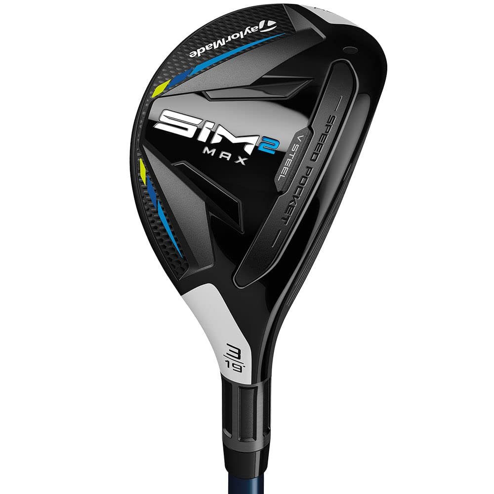 TaylorMade Golf SIM 2 MAX RESCUE WOMEN'S RIGHT HAND GRAPHITE LADIES RESCUE 4-22 DEGREE , BLACK/WHITE