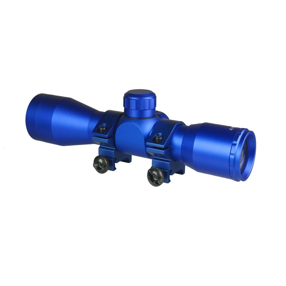 TWP Anodized Blue Finish 4x32 Compact Hunting Scope, Mil-dot Reticle, with Ring Mount