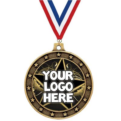 Custom Award Medal, 1 3/4" Upload Your Own Design Medal, 100 Pack