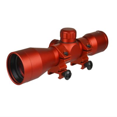 TWP Anodized Red Finish 4x32 Compact Hunting Scope, Mil-dot Reticle, with Ring Mount