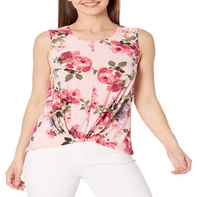 Star Vixen Women's Petite Sleeveless, Mauve Floral, PS