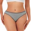 ANZERMIX Women's Breathable Cotton Thong Panties Pack of 6 (6-pack Vintage Stripe, Large) view 2