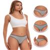 ANZERMIX Women's Breathable Cotton Thong Panties Pack of 6 (6-pack Vintage Stripe, Large) view 3
