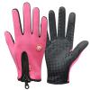 FUFU Gloves Winter Warm Gloves, Touchscreen Anti Slip Windproof Warm Thermal Gloves Cold Weather Driving Gloves Cycling Gloves (Color : Pink, Size : M) view 1