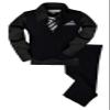 Johnnie Lene JL40 Pinstripe Boys Formal Dresswear Vest Set Black/Black 4T