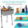 Vive Walker Basket Accessories Bag - Tray for Folding Walker with Water Cup Holder & Pockets - Universal Large Capacity Storage Container for Seniors, Elderly - Storage Mobility Aid Pouch (Gray) view 2