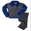 Johnnie Lene JL40 Pinstripe Boys Formal Dresswear Vest Set Gray/Royal 2T view 1