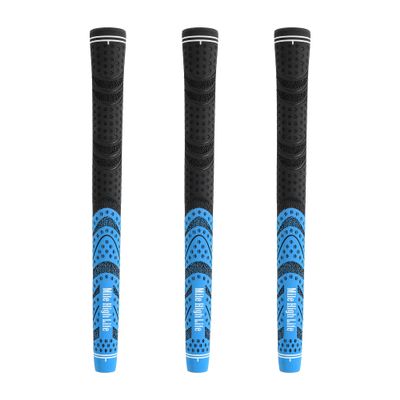 Mile High Life Golf Grips -3 Pack Standard Size, Soft Rubber All-Weather Golf Club Grips - High Performance, Traction & Comfort - Blue Golf Grip for Men & Women (Set of 3)