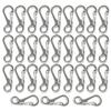 Bytiyar 1inch 30 Pcs Mini Metal SF Carabiner Clips with Spring Wiregate Hook and Little Eye Hole for Keychain Key Paracord Backpack Clasps Tractical Kit Accessory, Silver view 1