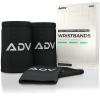 ADV Tennis Wristbands with New Age Polyester Cotton Blend - Ultra Absorbent Wrist Sweatbands - Doublewide & Slim Wrist Bands for Sweat - 4 Pack or 2 Pack (4-Pack Black, M/L) view 1
