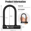 Bike U-Lock with 2 Keys, Heavy Duty High Security Anti-Theft Lock, Waterproof Rustproof Bicycle U-shaped Lock for Electric Scooter Mountain Bikes, Road Bikes, Shop Doors, Fences, with Mounting Bracket view 2