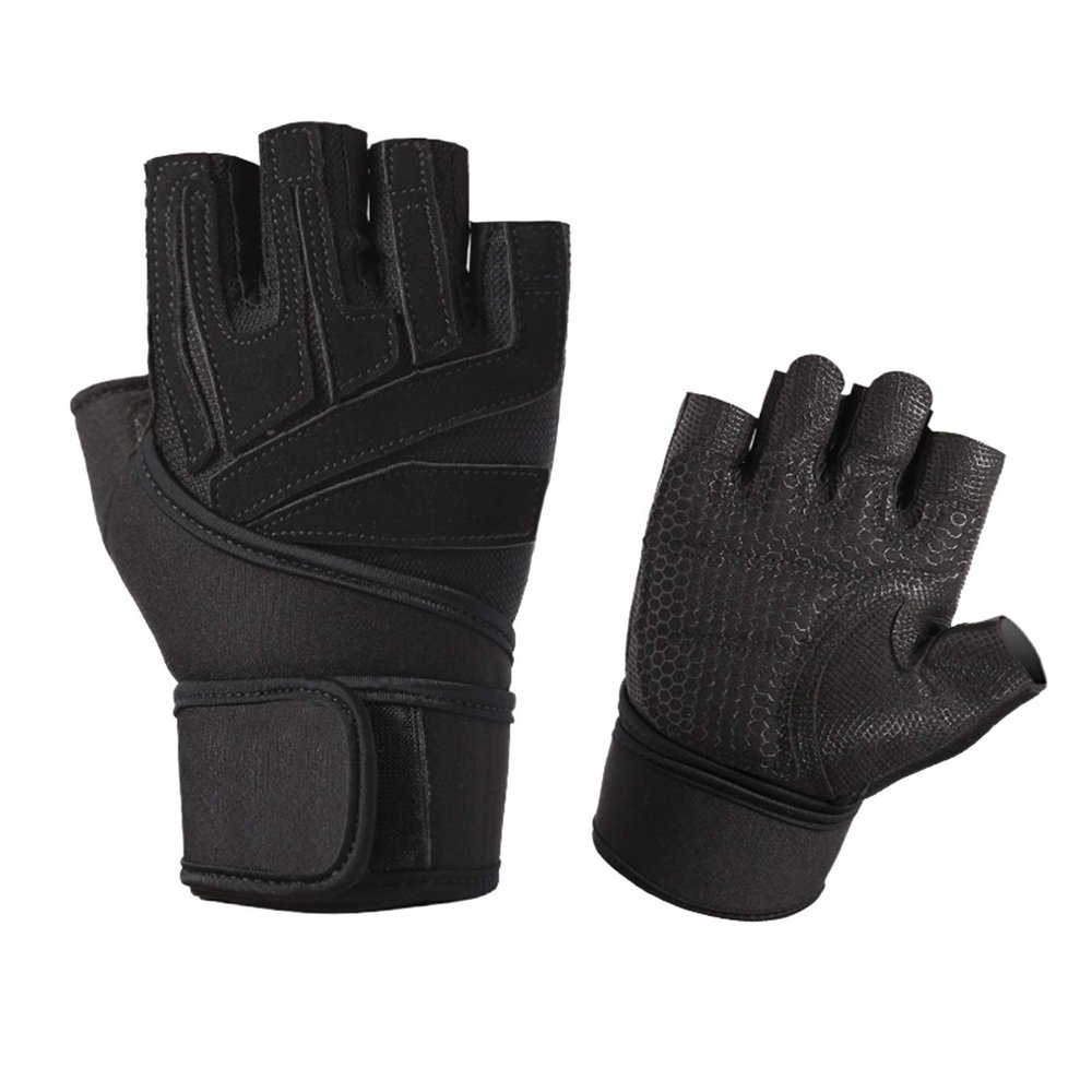 FUFU Gloves Thick Warm Fingerless Gloves Unisex Winter Stretchy Knit Half Finger Gloves (Size : XL)