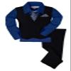 Johnnie Lene JL40 Pinstripe Boys Formal Dresswear Vest Set Black/Royal 12 Months view 1