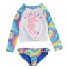 Hurley girls Long Sleeve Rash Guard 2-piece Set Two Piece Swimsuit, Multi, 6X-Large US view 1