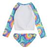 Hurley girls Long Sleeve Rash Guard 2-piece Set Two Piece Swimsuit, Multi, 6X-Large US view 2