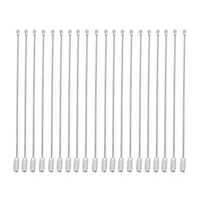 GLOGLOW Wire Keychain, 20Pcs/Bag 5.9Inch Silver Heavy Duty Stainless Steel Wire Keychains Cable Rope Key Ring with Screw Locking for Outdoor Hiking Home Car Keys