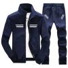 xzbailisha Men's 2 Piece Outfits Casual Track Suit Long Sleeve Jacket Coat & Pant Jogger Set Blue view 1