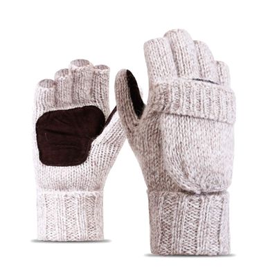 FUFU Gloves Half Finger Gloves Stretchy Winter Magic Gloves Knitted Fingerless Gloves (Color : White)