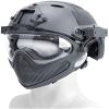 PJ Tactical Fast Helmet, Pilot Protective Helmet, Airsoft Paintball Helmet with Removable mask and Goggles view 3