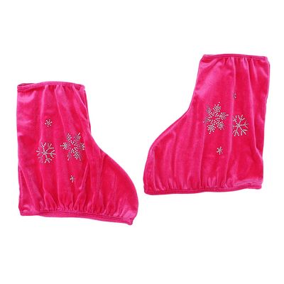 1 Pair Skate Boots Cover Figure Roller Skating Overshoes, Rose Red-S, as described