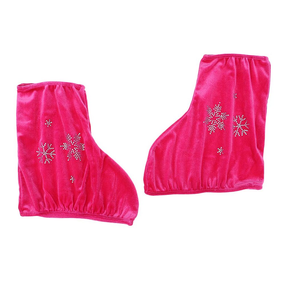 1 Pair Skate Boots Cover Figure Roller Skating Overshoes, Rose Red-S, as described