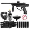 Maddog JT Stealth Paintball Gun Marker and Accessory Starter Package [HPA] | Titanium Kit - Marker, 48ci/3000psi Compressed Air Tank, Mask, Hopper, 6+1 Harness, & (6) Pods view 1