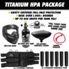 Maddog JT Stealth Paintball Gun Marker and Accessory Starter Package [HPA] | Titanium Kit - Marker, 48ci/3000psi Compressed Air Tank, Mask, Hopper, 6+1 Harness, & (6) Pods view 2