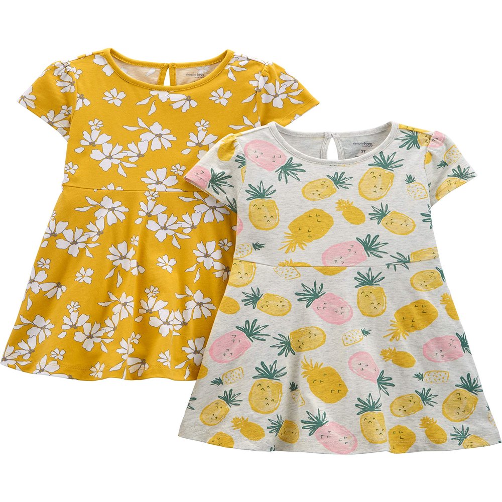 Simple Joys by Carter's Baby and Toddler Girls' 2-Pack Short-Sleeve Dresses
