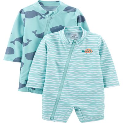 Simple Joys by Carter's Baby and Toddler 2-Pack 1-Piece Zip Rashguards