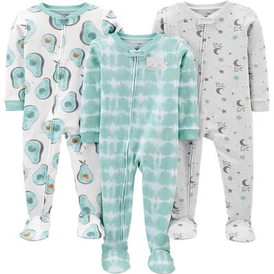 Simple Joys by Carter's Baby and Toddler 3-Pack Snug-Fit Footed Cotton Pajamas