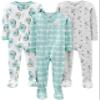Simple Joys by Carter's Baby and Toddler 3-Pack Snug-Fit Footed Cotton Pajamas view 1