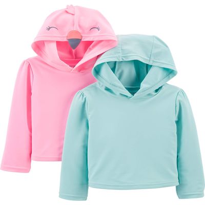 Simple Joys by Carter's Baby and Toddler Girls' 2-Pack Hooded Rashguards