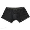 LiiYii Men's Wet Look Leather Boxer Shorts Clubwear Workout Gym Party Hot Pants Swimsuits Black 1 X-Large view 4