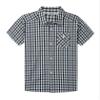 Bienzoe Boys Short Sleeve Shirt: Kids Button Down Plaid Tops Green/Black 5/6 view 1