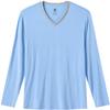 MoFiz Men Pajama Sets, Mens Sleepwear Set Long Sleeve Ultra Soft Comfy Lounge Pj's Sleep Sets Blue L view 2