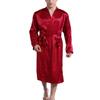 Admireme Men's Satin Kimono Robe Spa Bathrobes Loungewear Sleepwear Long Bathrobe Lightweight Silk Nightwear view 1