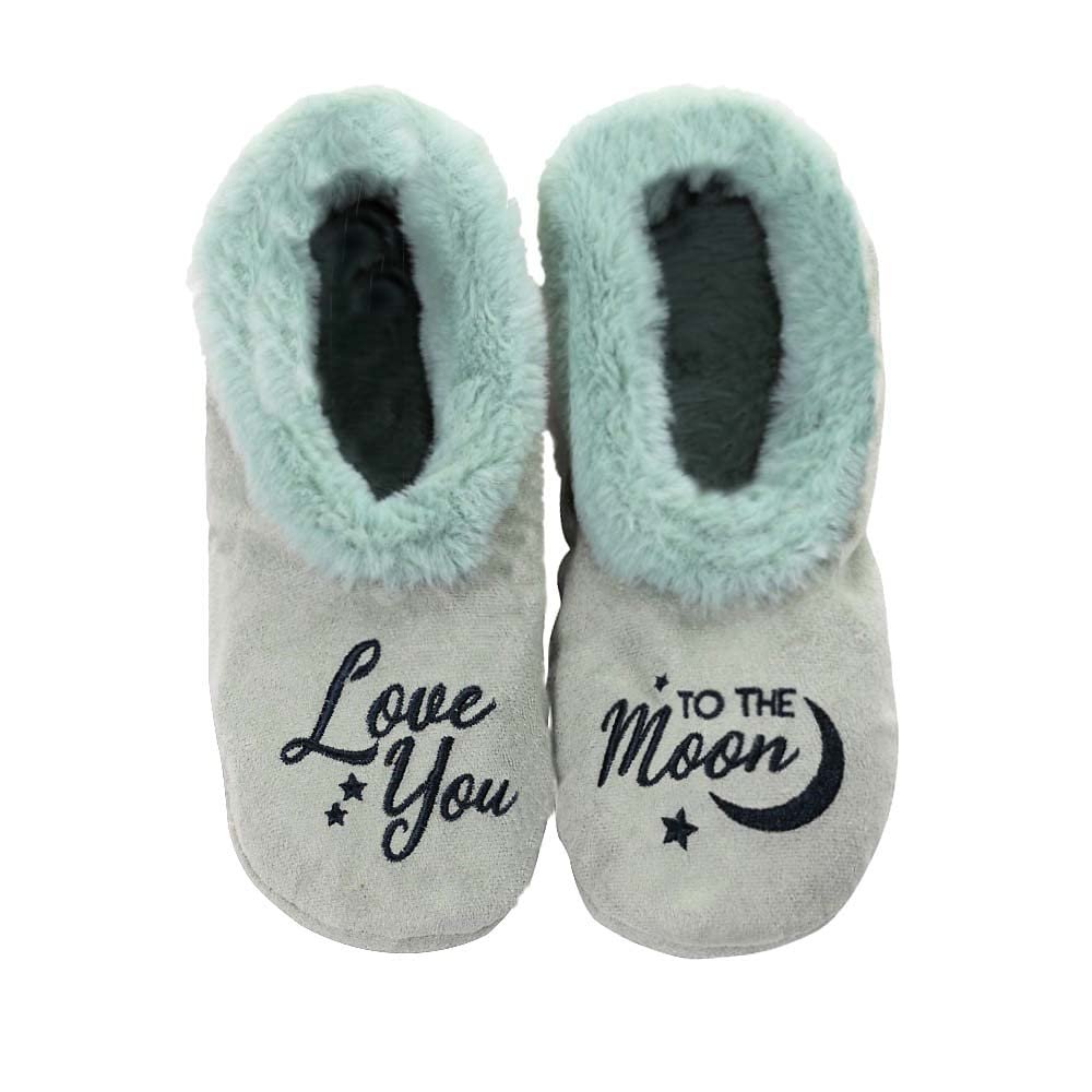 Faceplant Dreams Love You to the Moon fur-lined Footsie (Medium, 7)