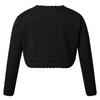 Jelory Kids Flower Girl Knitted Cardigan Sweater Long Sleeve Open Front One Button Wedding Dress Bolero Shrug Black 6 view 2