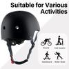OUWOR Adult Skateboard Bike Helmet for Men and Women, Lightweight Adjustable, Multi-Sport for Bicycle Skate Scooter (Black, Large) view 4