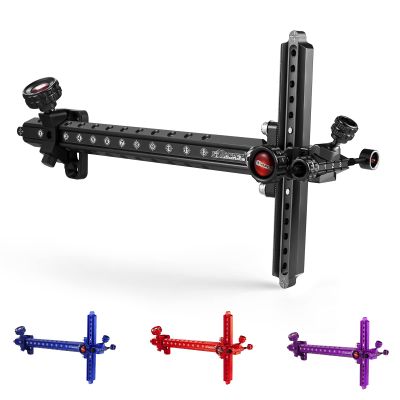 Upgraded SOOHUPET 9 Inch Archery Recurve Bow Sight Accessories T Shape Archery Shooting Target Sight Adjustable Bowsight with Optical Fiber Pin Sight for Target Practice (Black)