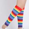 Alvivi Fashion Rainbow Socks Striped Long Knee High Socks/Arm Warmer Fingerless Gloves Women Girls Fancy Dress Accessories Rainbow Color Socks view 2