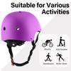 OUWOR Adult Skateboard Bike Helmet for Men and Women, Lightweight Adjustable, Multi-Sport for Bicycle Skate Scooter (Purple, Large) view 4