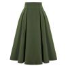 NREALY New Women's High Waist Pleated A Line Long Skirt Front Slit Belted Maxi Skirt view 1