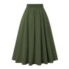 NREALY New Women's High Waist Pleated A Line Long Skirt Front Slit Belted Maxi Skirt view 2